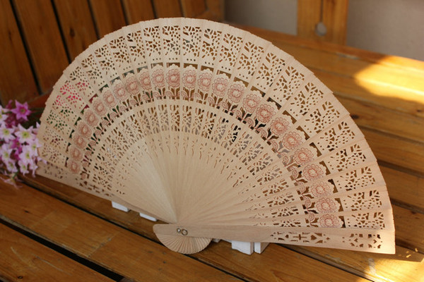 Bridal Wedding Fans Chinese Wooden Fans Bridal Accessories Handmade 8'' Fancy Cheap Wedding Favours Small Gifts for Guests Ladies Hand Fans