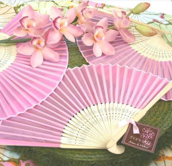 wholesale silk Hand fan wedding favor supplies, Wedding Gifts, Idea prize elegant Wedding silk fan 1000 pcs / lot