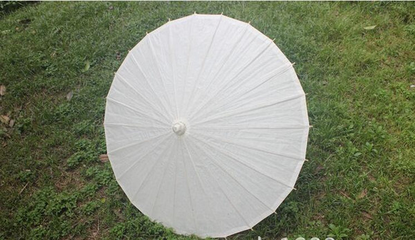 (30 pcs/lot) New Eco-friendly Bamboo With Paper White Color Long-handle Bridal Wedding Umbrellas 