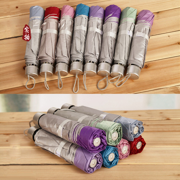 Wholesale Portable mini umbrella 8k gift umbrella,Ultraviolet-proof Unbrella,Silver Rubber Short handle umbrella.