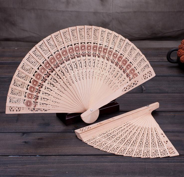 Wooden Fans 40*23CM Chinese Sandalwood Fans Wedding Fans Ladies Hand Fans Advertising and Promotional Folding Fans Bridal Accessories