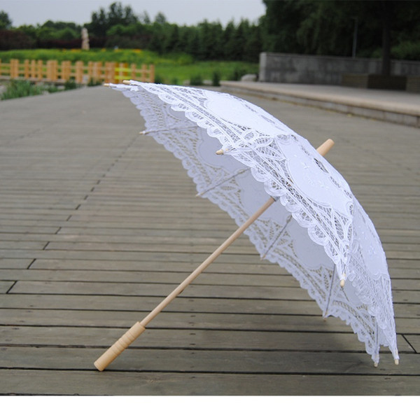 20pcs New solid color lace parasols Bridal wedding umbrellas white color available WA2262 Free 