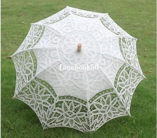 Battenburg / large White / Lace Parasol Large Umbrella Wedding Bridal