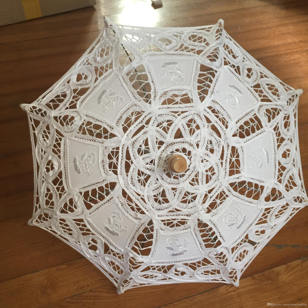 Bridal Wedding Parasol Handmade Lace small craft umbrella Diameter:38cm Cotton Lace wedding favor decoration