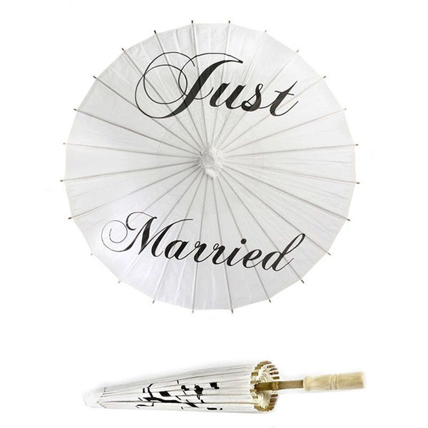 craft Paper Wedding umbrella Parasol favours Diameter 42cm Three Style Thank you Just married MR&MRS Party photo props 10pcs lot