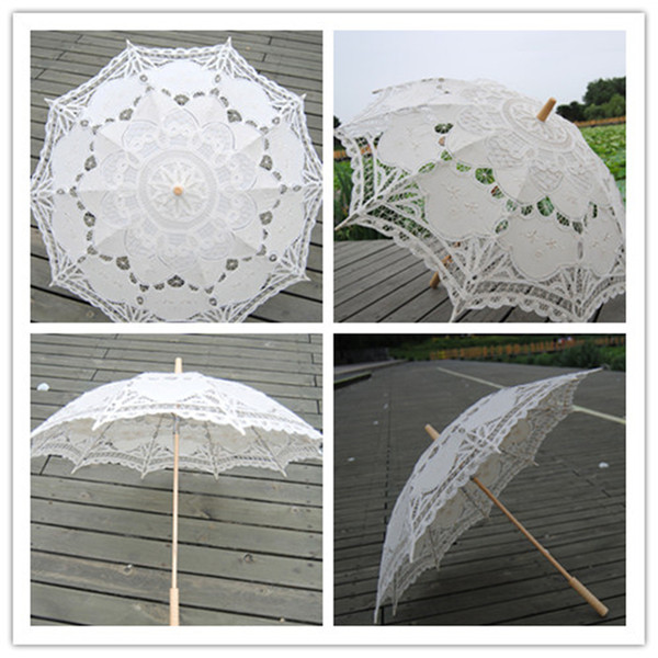 Wedding Umbrella Fashion Womens Lace and Embroidered Umbrella Hot Wedding Cut Out and Beige Sun Umbrella