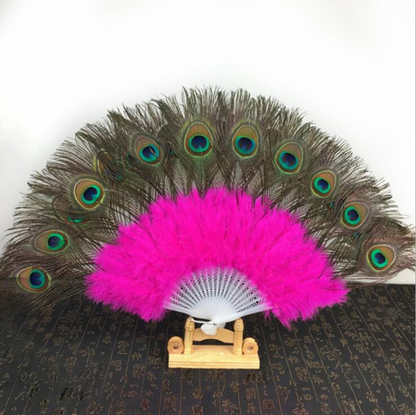 New Peacock Feather Fans Wedding Bridal Gift Carnival dance fans Party favors 9 colors available