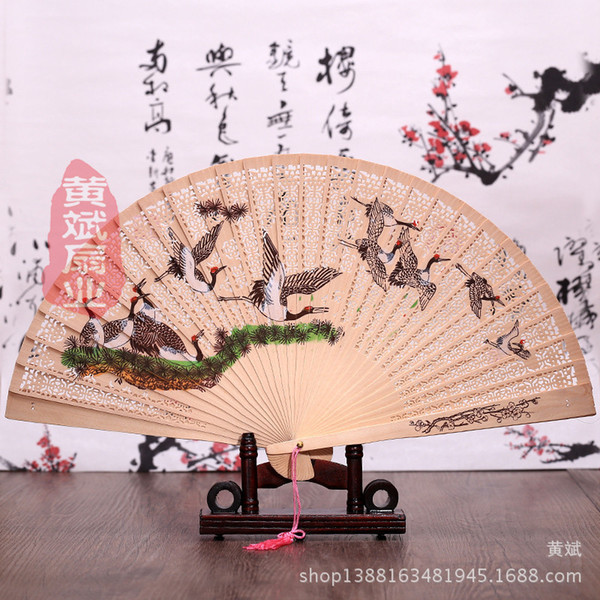 Hollow Out Sandalwood Wooden fan Chinese Hand Held Folding Fans with a Pleasant Smell