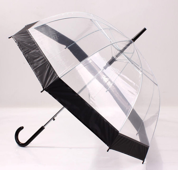 Umbrella Full Clear Transparent Bubble Dome Trim Wedding Fishing 4 Colors Mushroom Shape with Color Trim