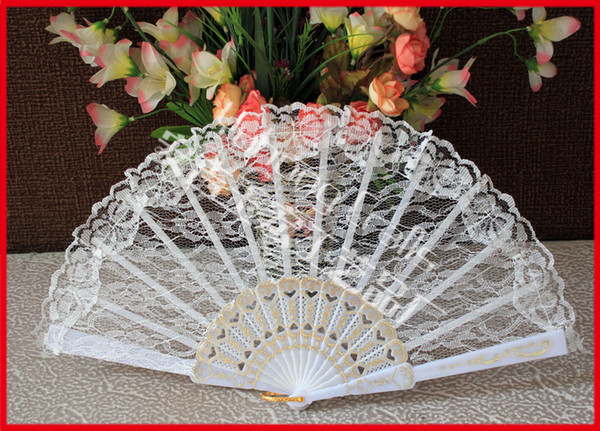 100pcs/lot plastic frame black lace fan,wedding lace fan,lace hand fan Wedding & Party Favors Gift