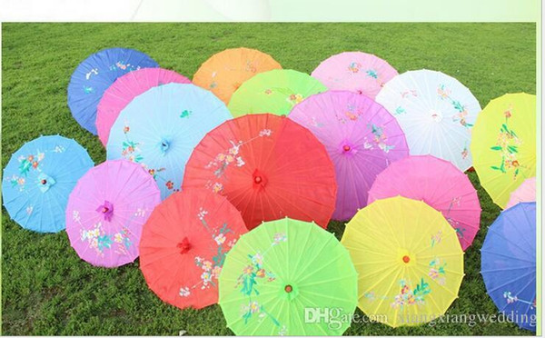 Wedding Parasol HandMade Bamboo Handle Chinese Traditional Classical Style Umbrella Bumbershoot Decorate 10 colors Handmade 33''/22