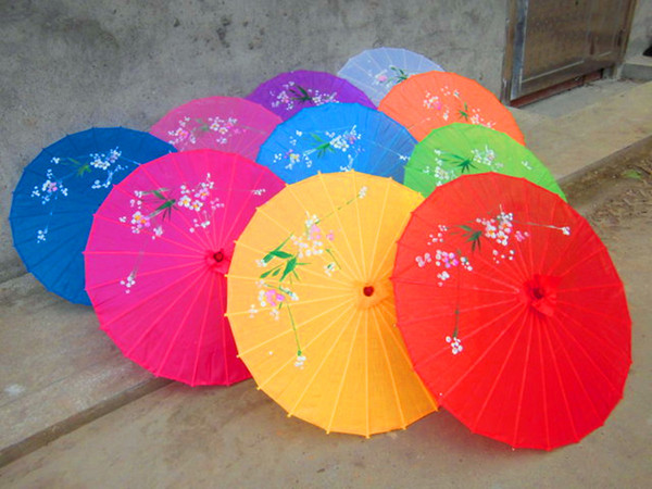 New Bridal Parasols Multi Colors Silk Chinese Wedding Umbrella New Photography props 82cm Diameter 54CM length Beautiful Bridal Accessories