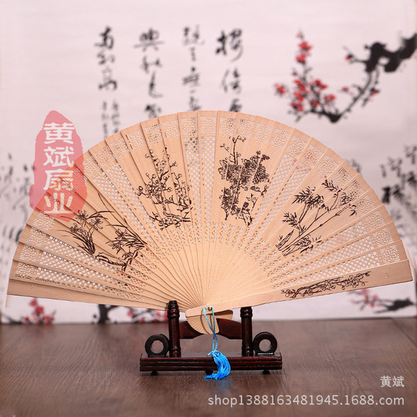 personalized sandalwood folding hand fans with organza bag wedding favours fan party giveaways Free shipping in bulk