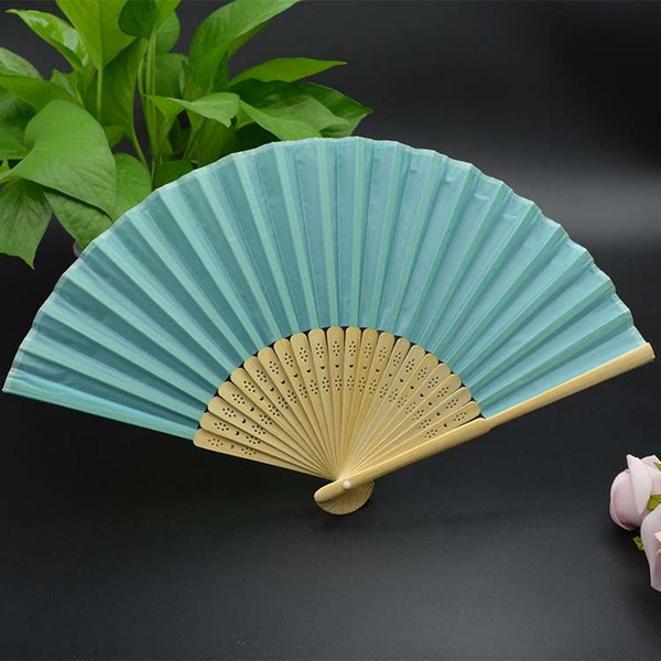 Chinese Silk Bamboo Hand Fans Wedding Fan Bridal Accessories 2018 New Arrival Party Gift different color best fans & parasols