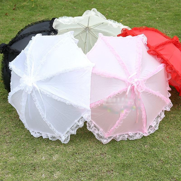 Lace Wedding Parasols Bridal Umbrella five colors Wedding Outdoor Photography Props ancient costume Children dance umbrella