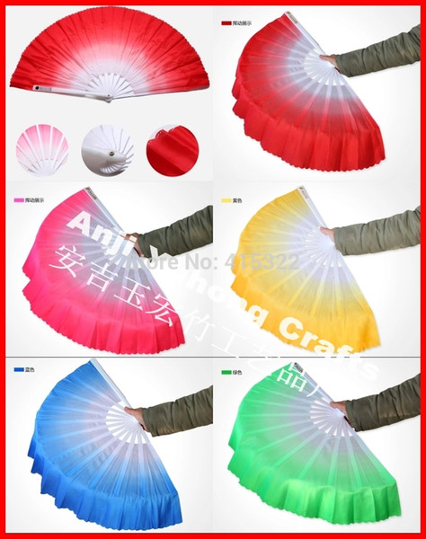 Free 25pairs/lot wholesale gradient color Chinese silk dance fan KungFu fan in 5colors available