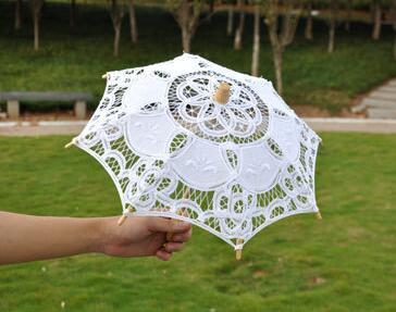 Cotton Lace Parasols Bridal Wedding Parasol Handmade small craft umbrella Diameter:38cm Cotton Lace wedding favor decoration