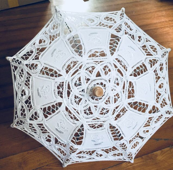 Small Wedding Parasol Handmade Lace small umbrella Diameter:38cm Cotton wedding favor decoration