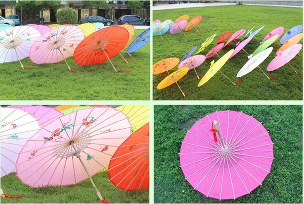 Wedding Parasol HandMade Bamboo Handle Chinese Traditional Classical Style Umbrella Bumbershoot Decorate 10 colors Handmade 33''/22