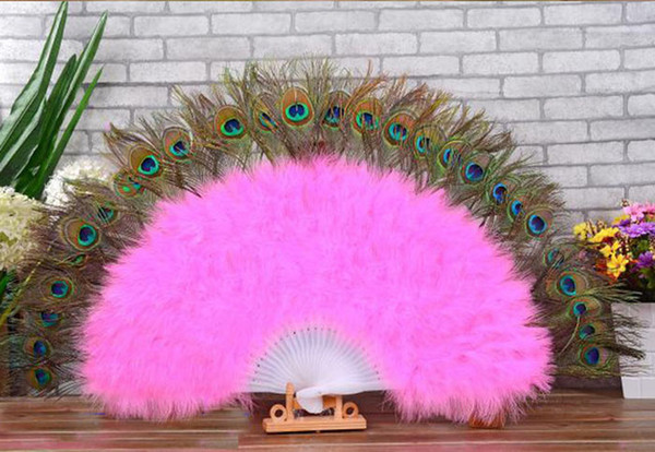 (20 piece/lot) New peacock feather fans Carnival dance fans Party favors 9 colors available