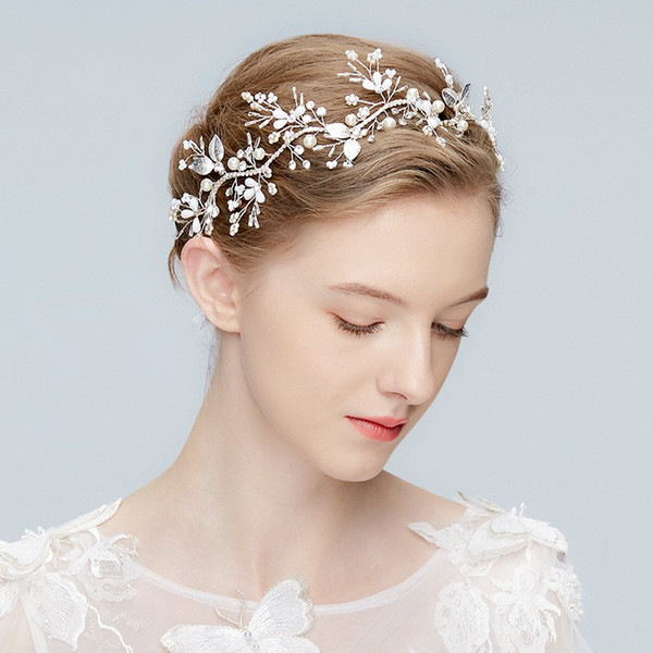 2018 Stunning Bridal Tiara Headband Silver Leaf Wedding Hair Crown Accessories Handmade Women Prom Headpiece