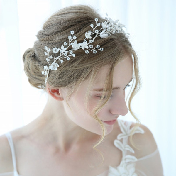 2019 Charming Tiny Beaded Headband Tiara For Bride Crystal Wedding Hair Crown Accessories Bridal Headpiece Jewelry