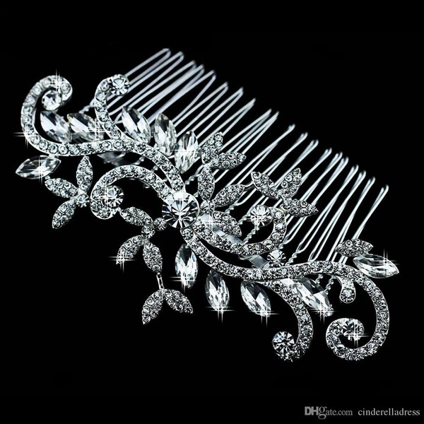 Diamond jewelry Leaf Crystal Imitation Rhinestone Bridal Tiaras Hair Combs Hairpin Wedding Hair Accessories Hair Jewelry CPA199