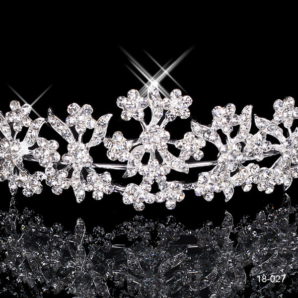 18027 Free Shipping Rhinestone Crystal Wedding Party Prom Homecoming Crowns Band Princess Bridal Tiaras Hair Accessories Fashion Custom Made