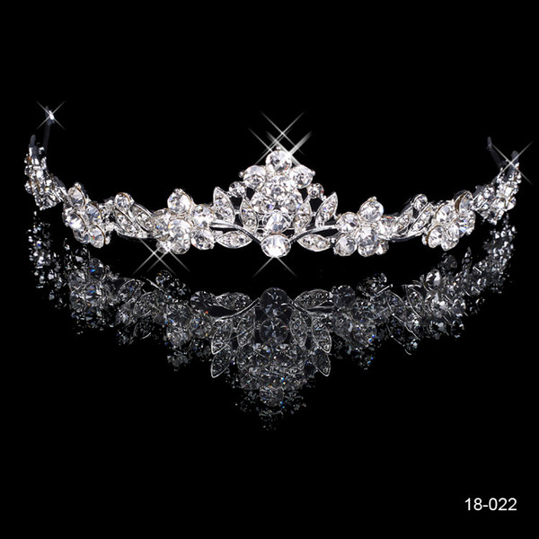 18022 Free Shipping Rhinestone Crystal Wedding Party Prom Homecoming Crowns Band Princess Bridal Tiaras Hair Accessories Fashion Custom Made