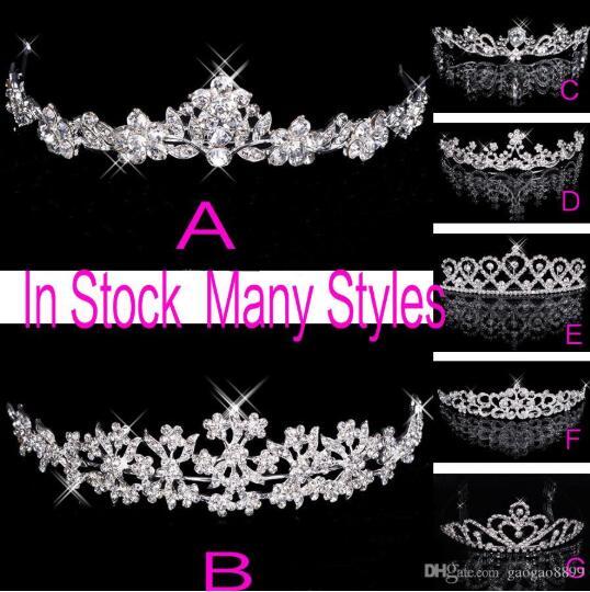 In Stock Rhinestone Crystal Wedding Party Prom Homecoming Crowns Band Princess Bridal Tiaras Hair Accessories Fashion