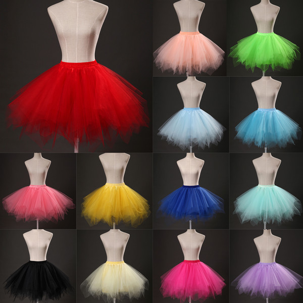 sottogonna Woman Tulle Wedding Bridal Petticoat Crinoline Short Mini Skirt Underskirt Jupon Mariage Wedding Accessories CPA782