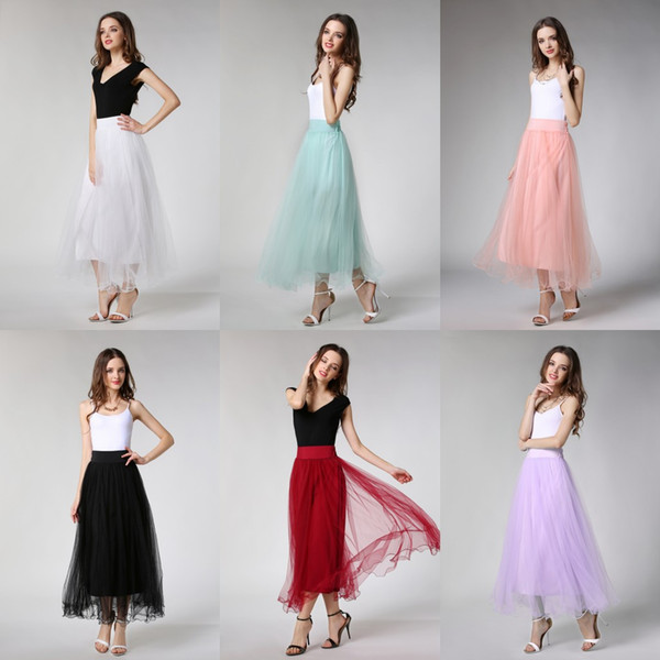 7 Colors In Stock Cheap Petticoat Tulle Underskirts Cheap Women Casual Dresses Birthday Party Skirts CPA977