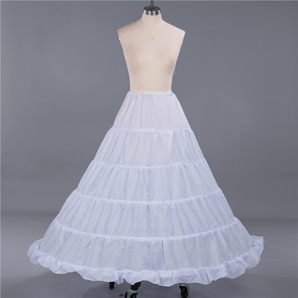 5 Hoop Crinoline Long Wedding Dress Petticoat Underskirt Bridal Ball Gown Jupon Marriage 2019 A line Skirts Slips New CPA830