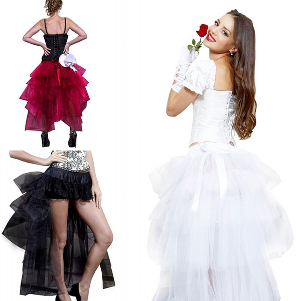 Gothic Party Short High Low Cocktail Dress Tutu Women Fashion Caroline Petticoat Underskirt Cheap Prom Dress CPA1015