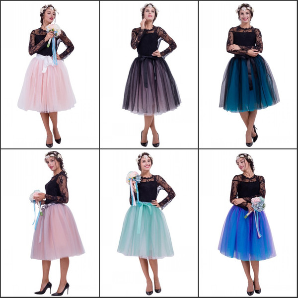 6 Colors Petticoat for Wedding Cheap Tea-Length Party Dresses Layers Tulle Puffy Underskirt TUTU Bridesmaid Dresses CPA837