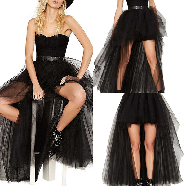 In Stock High Low Tulle Skirt Cheap 3 Layers Costume Party Dresses Womens Sexy Summer Autumn Tutu Skirts CPA805