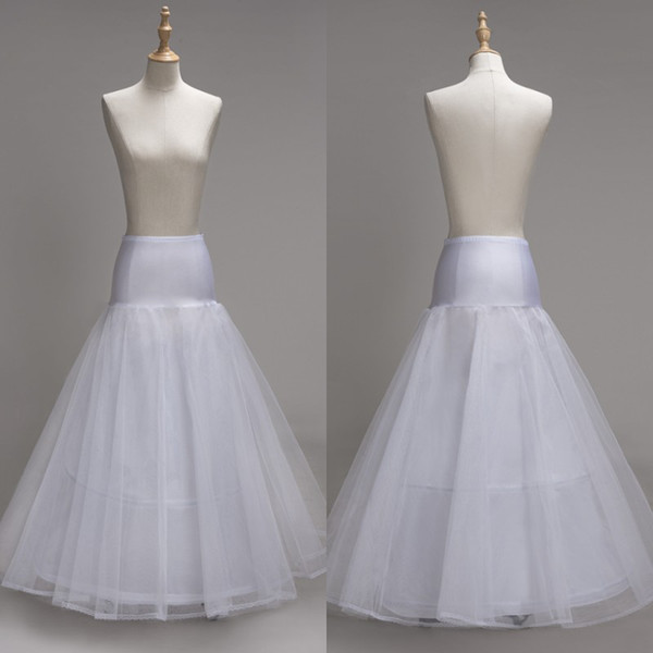 In Stock A-line 2 Hoops Petticoats for wedding dress Wedding Accessories Crinoline Cheap White Long Underskirt Free Size CPA1336