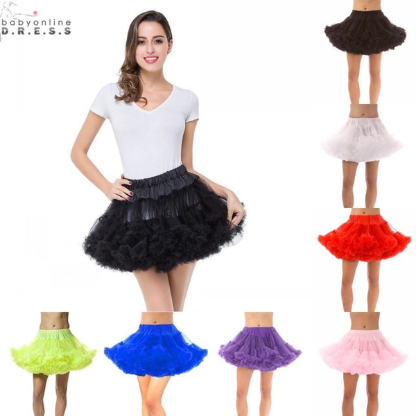 Black White Red Pink Women Short Petticoats Tulle Underskirt Short Tutu Skirt for Wedding Dress Crinoline Skirt CPA296