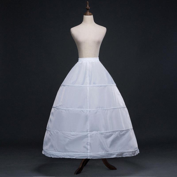 2022White 4 Hoops Ball Gown Petticoat Wedding Accessories Bride Crinoline Cheap Long Underskirt Velos De Novia Voile De Mariee CPA1199