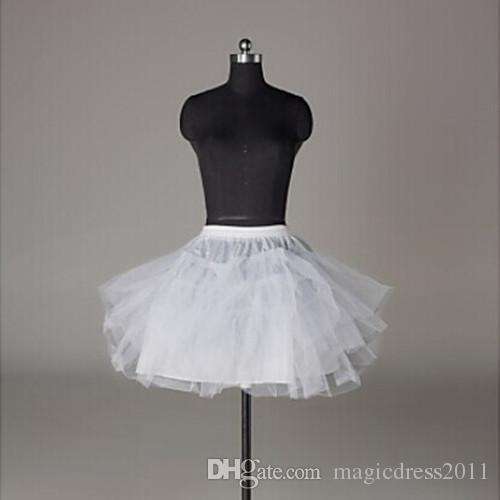 In stock Petticoats Wedding Accessories 3 Layers Hoopless Short Crinoline White Flower Girl Dress Kid Princess Underskirt