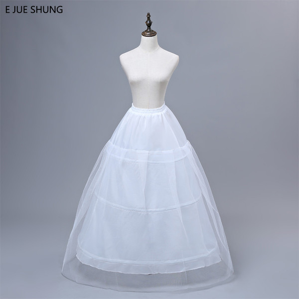 E JUE SHUNG Free shipping High Quality White Petticoats 3 Hoops Wedding Accessories For Wedding Dresses Bridal Gowns In Stock