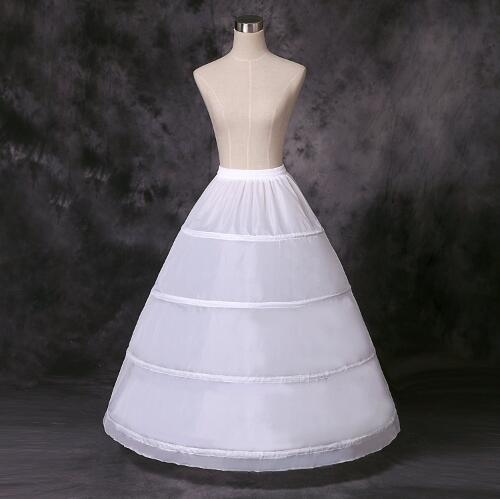 E JUE SHUNG Women's Full 4 Hoops Petticoats Underskirt Wedding Slips Free Size