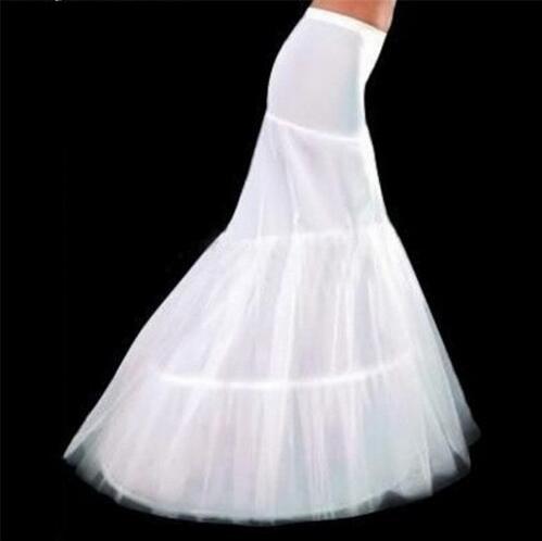 E JUE SHUNG Free Shipping Hot Sale Cheap High Quality Mermaid Petticoat 2 Hoops White Wedding Crinoline 2018 New Arrival