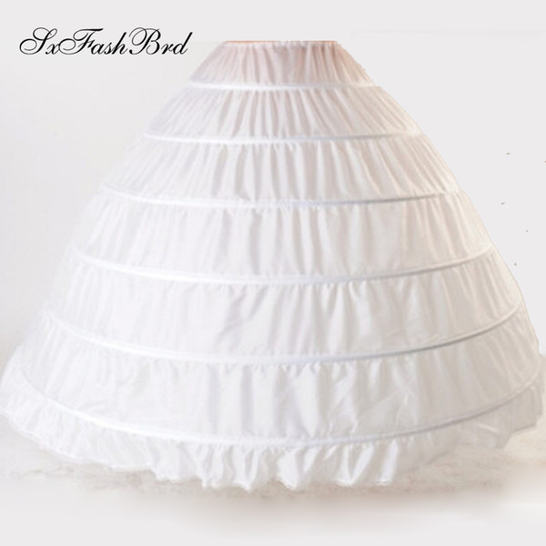 High Quality Free Size Puffy 6 Hoops Ball Gown Wedding Petticoats Bridal Slip Underskirt Crinoline Bridal Accessories For Wedding Dress