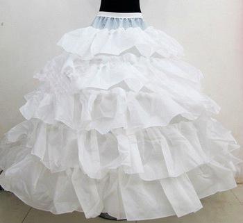 Hot Selling White 4 Hoops Bridal Petticoats For Ball Gown Wedding Dress Cascading Ruffles Underskirt Wedding Accessories For Bride A13