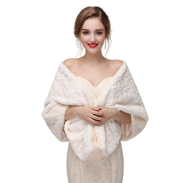 CMS05 Faux Fur Bolero Jacket, Bridal faux fur wrap, Faux fur stole shrugs, Elegant Boleros Shrugs cape and shawls