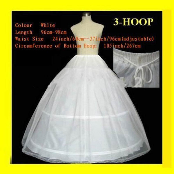 Free Shipping In Stock 3 Hoops Lace Edge Wedding Petticoat Ball Gown Full Crinoline Bridal Petticoats