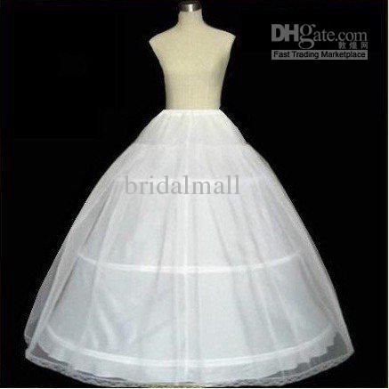 Cheap Tulle Petticoat Crinoline 3-Hoops White Wedding Bridal Underskirt Slip PETTICOAT/CRINOLINE Women Lady wear Petticoats