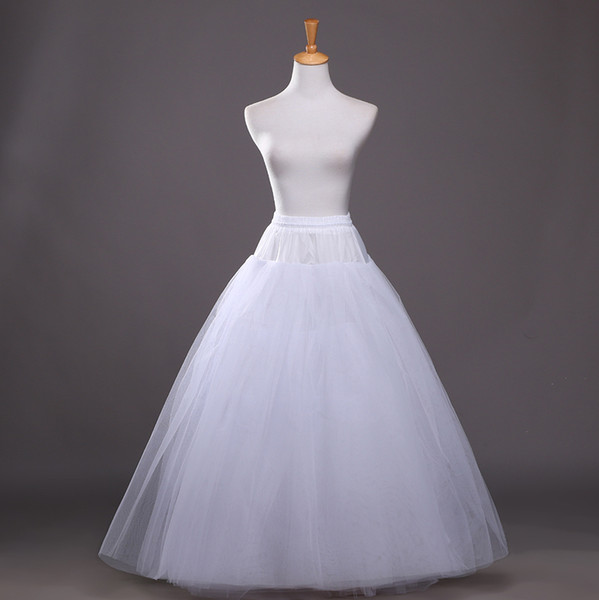 Ball Gown/A-line Petticoats Tulle Netting Floor-length 4/6/8 Tiers Underskirt/Slip/Crinoline For Wedding Dress In Stock #BW-Q016