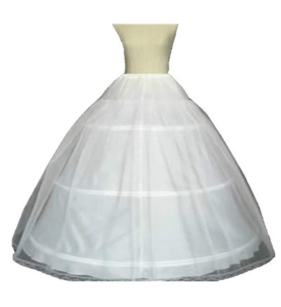 Hot Sale A -Line Ball Gown 3 Hoops White Underskirt Bridal Petticoat with Lace Edge Wedding Crinoline 2016 Q06